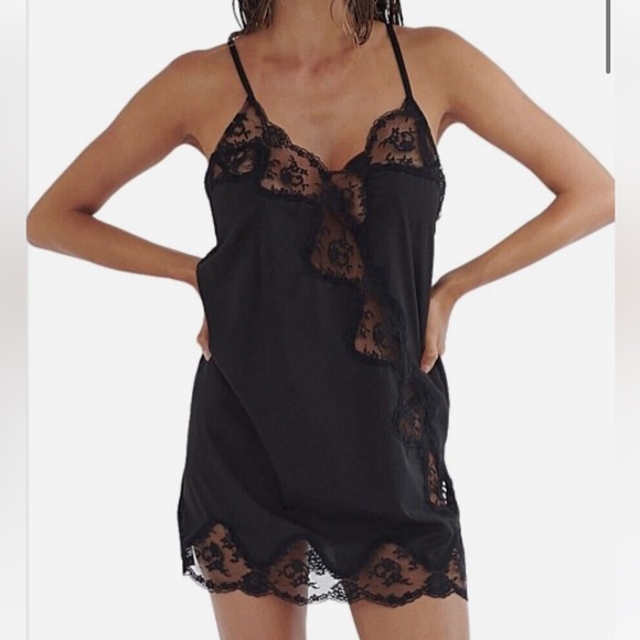 Kat the label jasper slip dress black lace - Picture 1 of 5